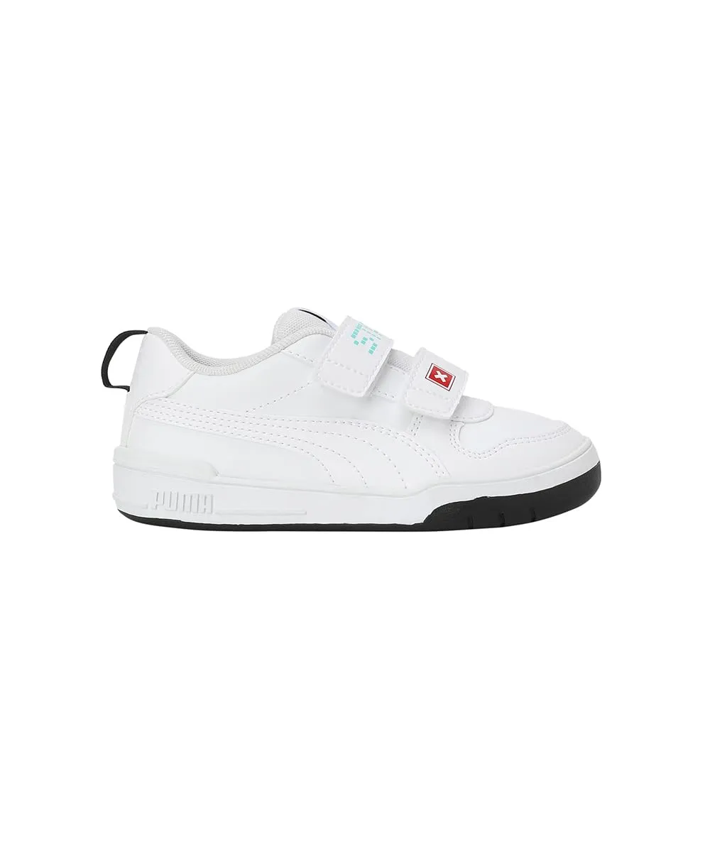 Puma Unisex-Kid Multiflex SL Play V PS White-White-for All Time Red Sneaker - 13 UK (39256101)