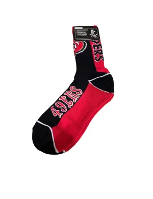 San Francisco Pro Football Socks Adult Team Logo and Colors Large Crew Sport Socks Footwear for Men and Women Game Day Apparel