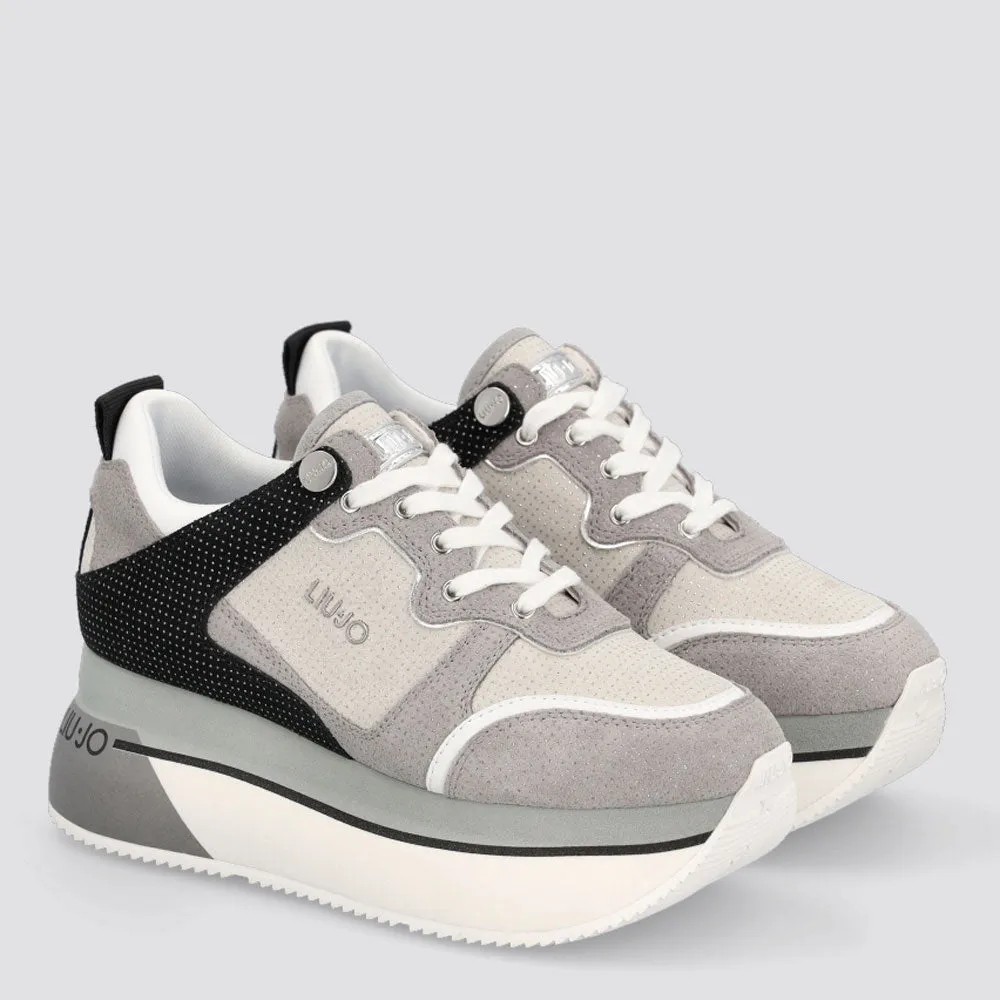 Scarpe Donna LIU JO Sneakers Super Platform in Suede colore Silver