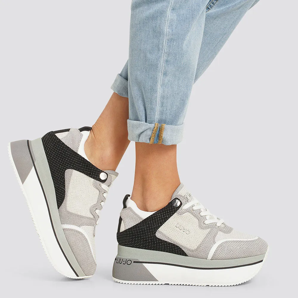 Scarpe Donna LIU JO Sneakers Super Platform in Suede colore Silver