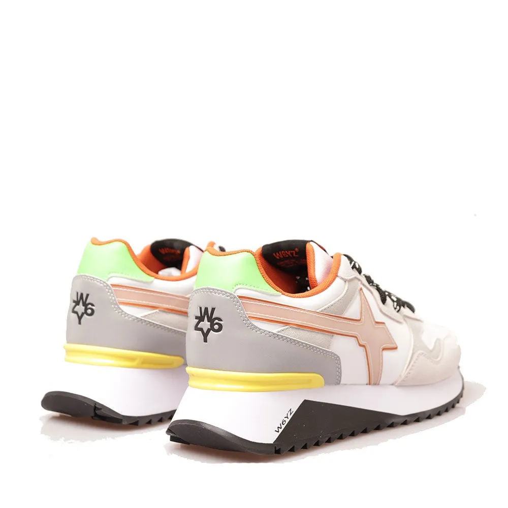 Scarpe Uomo W6YZ Sneakers Yak-M. in Tessuto Tecnico e Suede colore White Iridescent