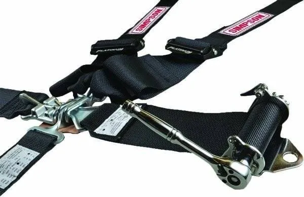 Simpson Platinum 5-Point Sprint Car Latch & Link Ratchet Harness - Left Side Ratchet - Aluminum Adjusters