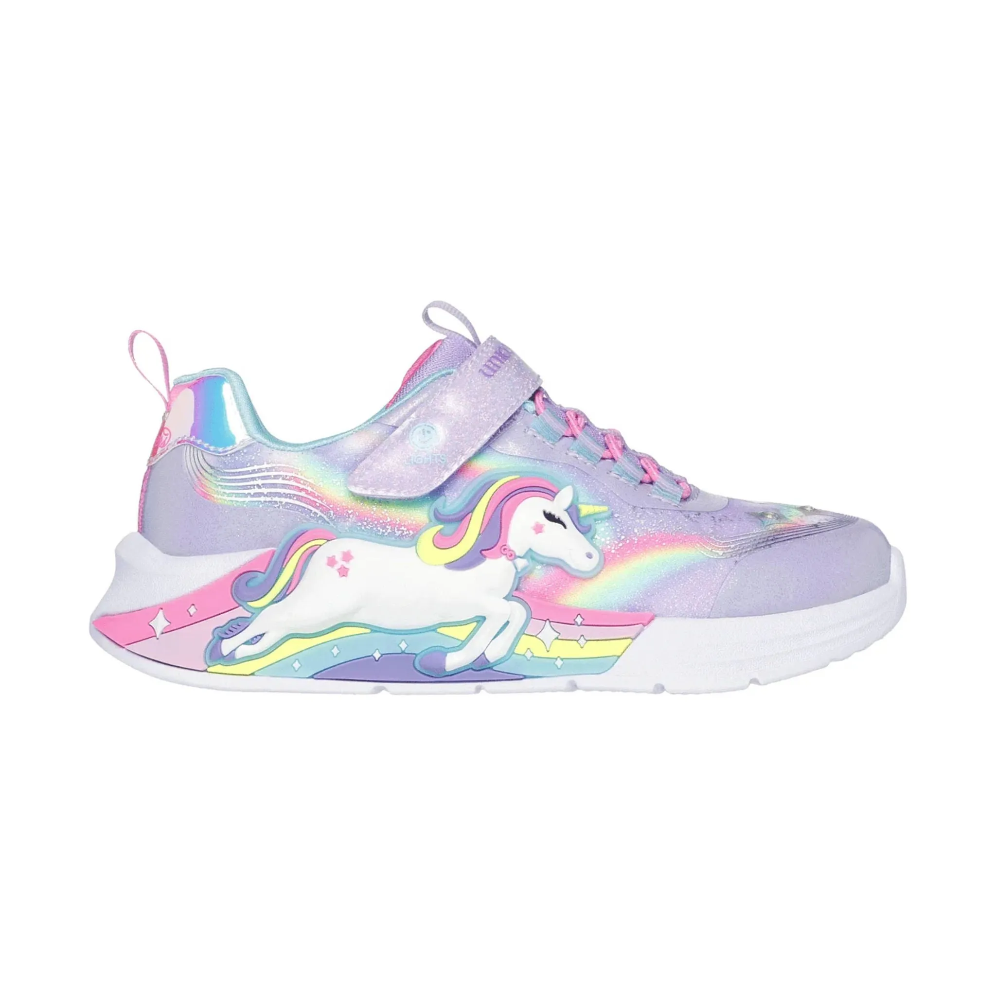 Skechers Kids' S Lights Unicorn Chaser Shoes - Lavender Multi