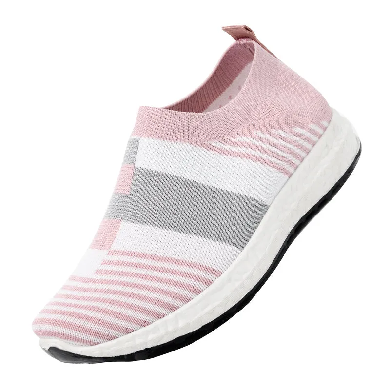 SOBEYO Women's Athletic Walking Casual Mesh-Comfortable Work Sneakers Pink