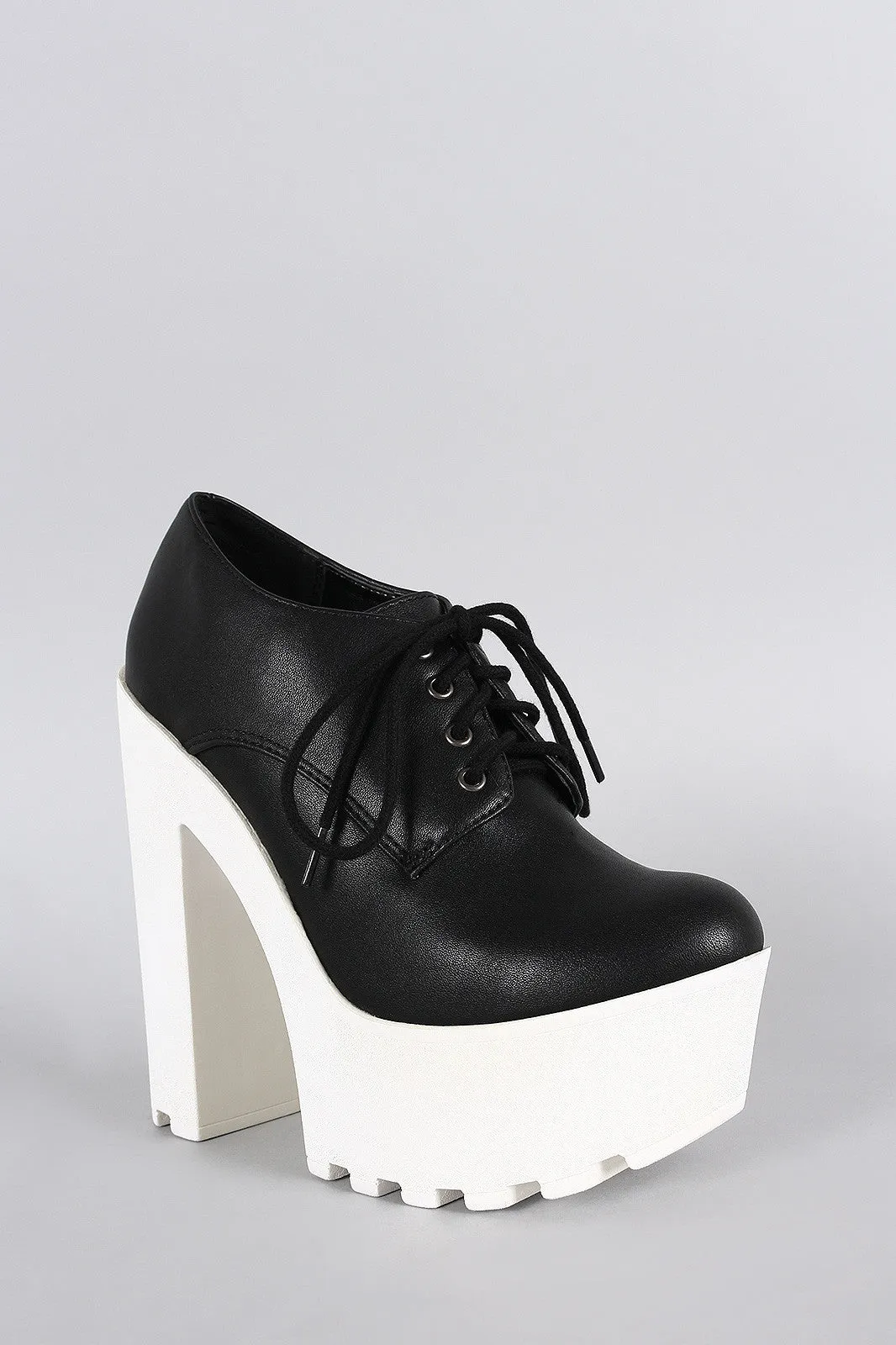 Soda Contrast Lug Sole Platform Bootie