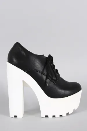 Soda Contrast Lug Sole Platform Bootie