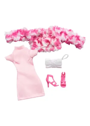 STRAWBERRY SMOOTHIE Pink Fur Jacket & Dress Doll Fashion Pack