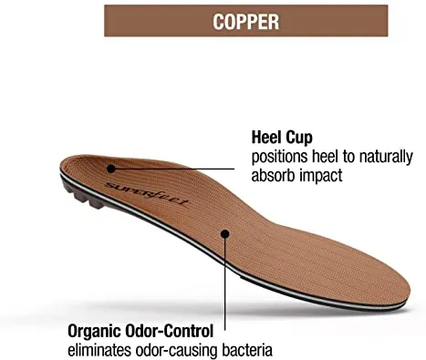 Superfeet Copper | Memory Foam Comfort plus Support Anti-fatigue Replacement Insoles | Color Bronze