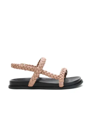 Thin Elke Braided Sandal | Rose | Last Size