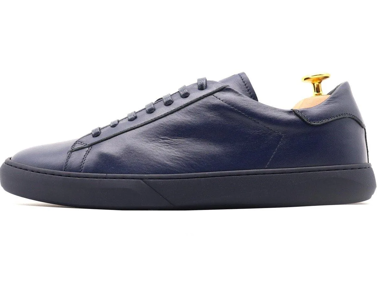 Tomlins Men's Calf Leather Low Top Sneakers - Navy Blue