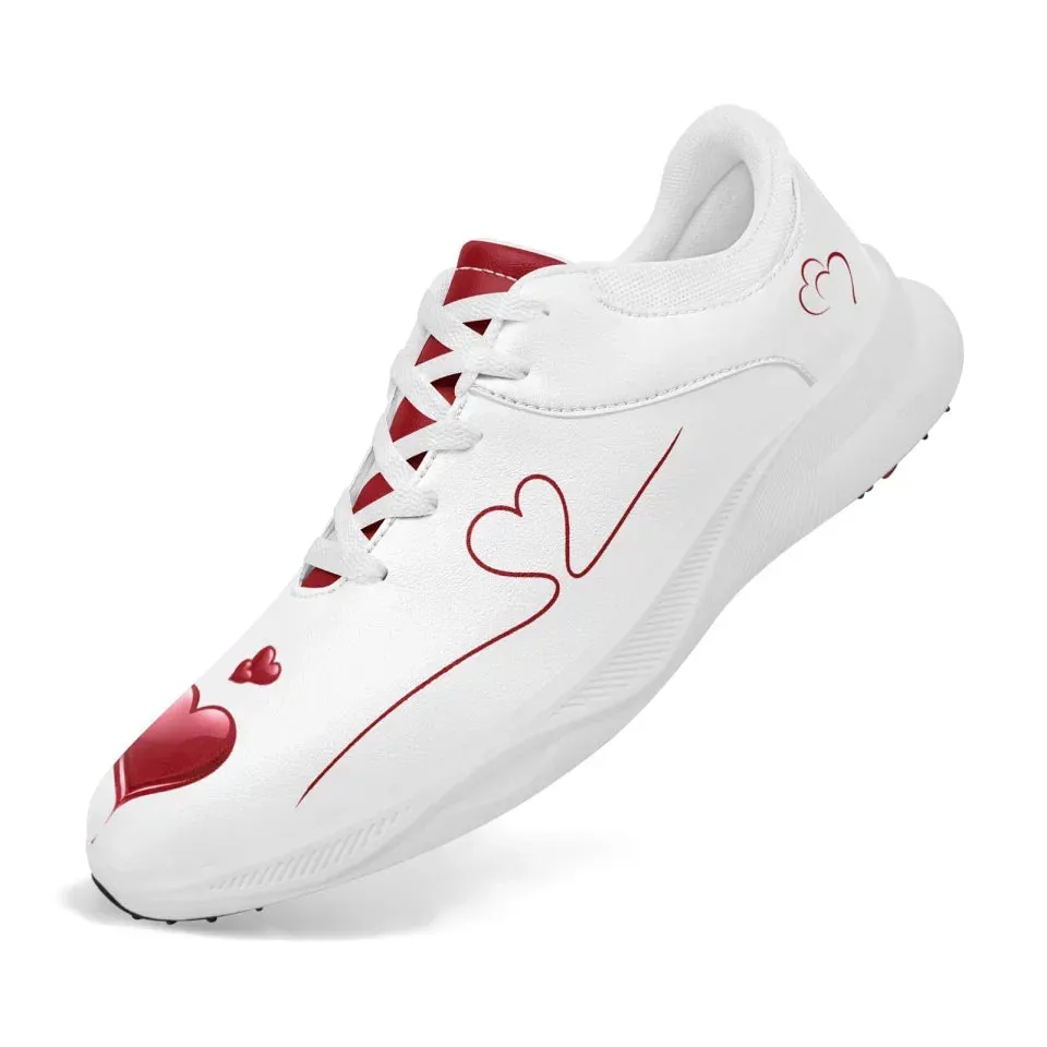 Unique Gift,Personalized Premium  Love Design Sneakers, Custom Romatic Golf Shoes, Unique Couples' Gift