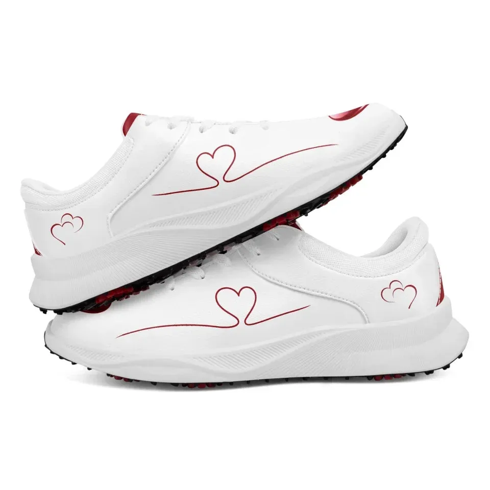 Unique Gift,Personalized Premium  Love Design Sneakers, Custom Romatic Golf Shoes, Unique Couples' Gift