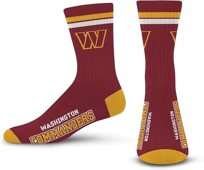 Washington Pro Football Socks Adult Team Logo and Colors Large Crew Sport Socks Footwear for Men and Women Game Day Apparel