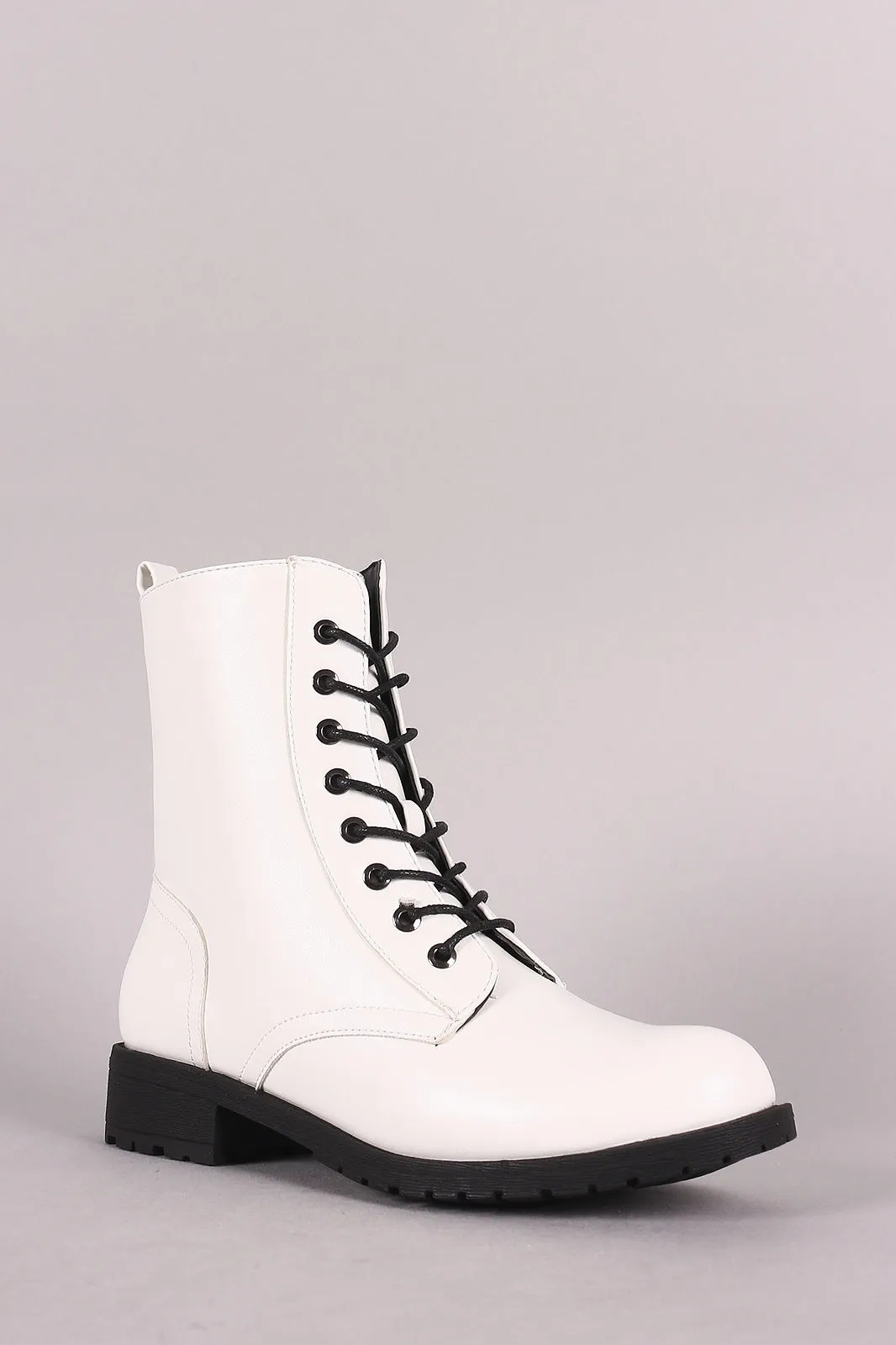 Wild Diva Lounge 8 Hole Lace Up Combat Boot