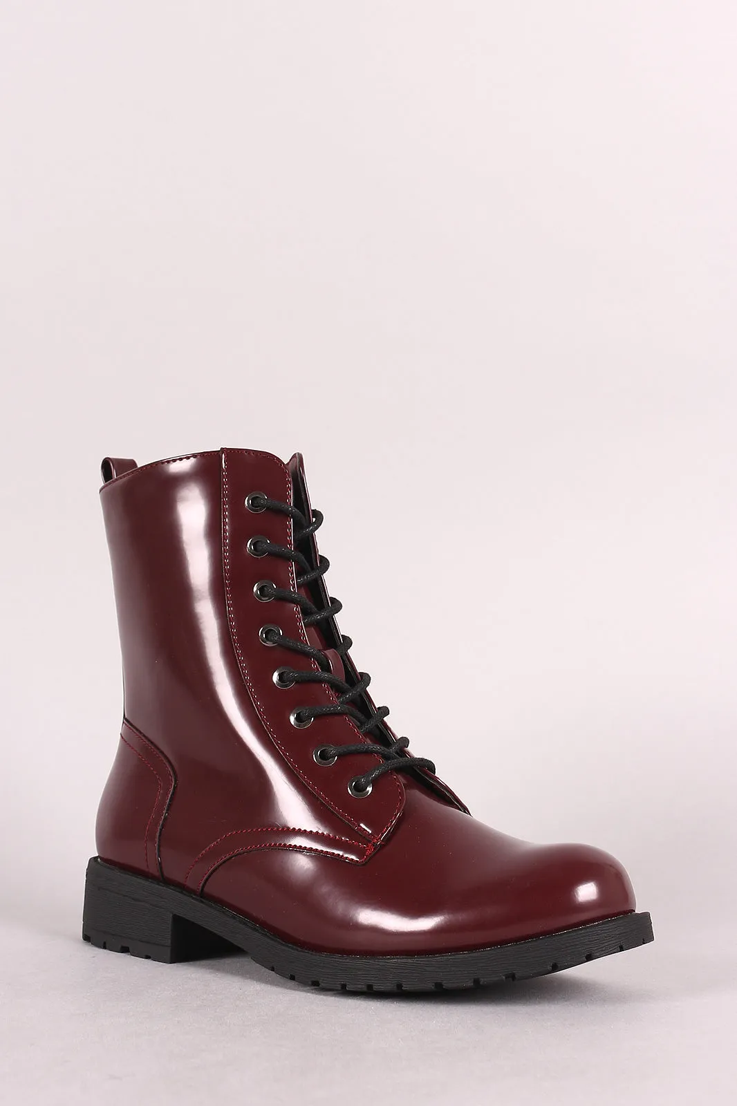 Wild Diva Lounge 8 Hole Lace Up Combat Boot