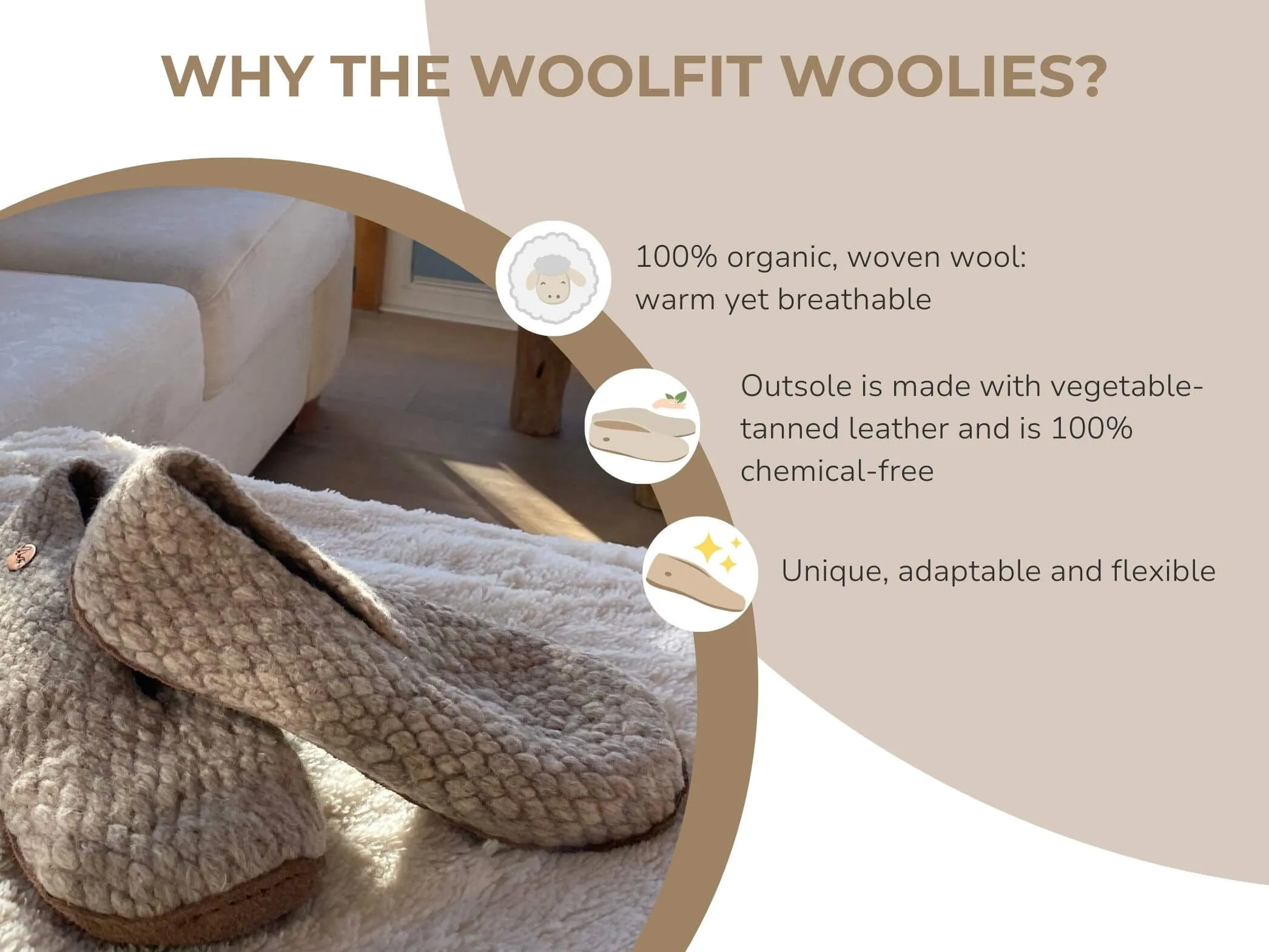 WoolFit Woolies | Woven Womens Slippers