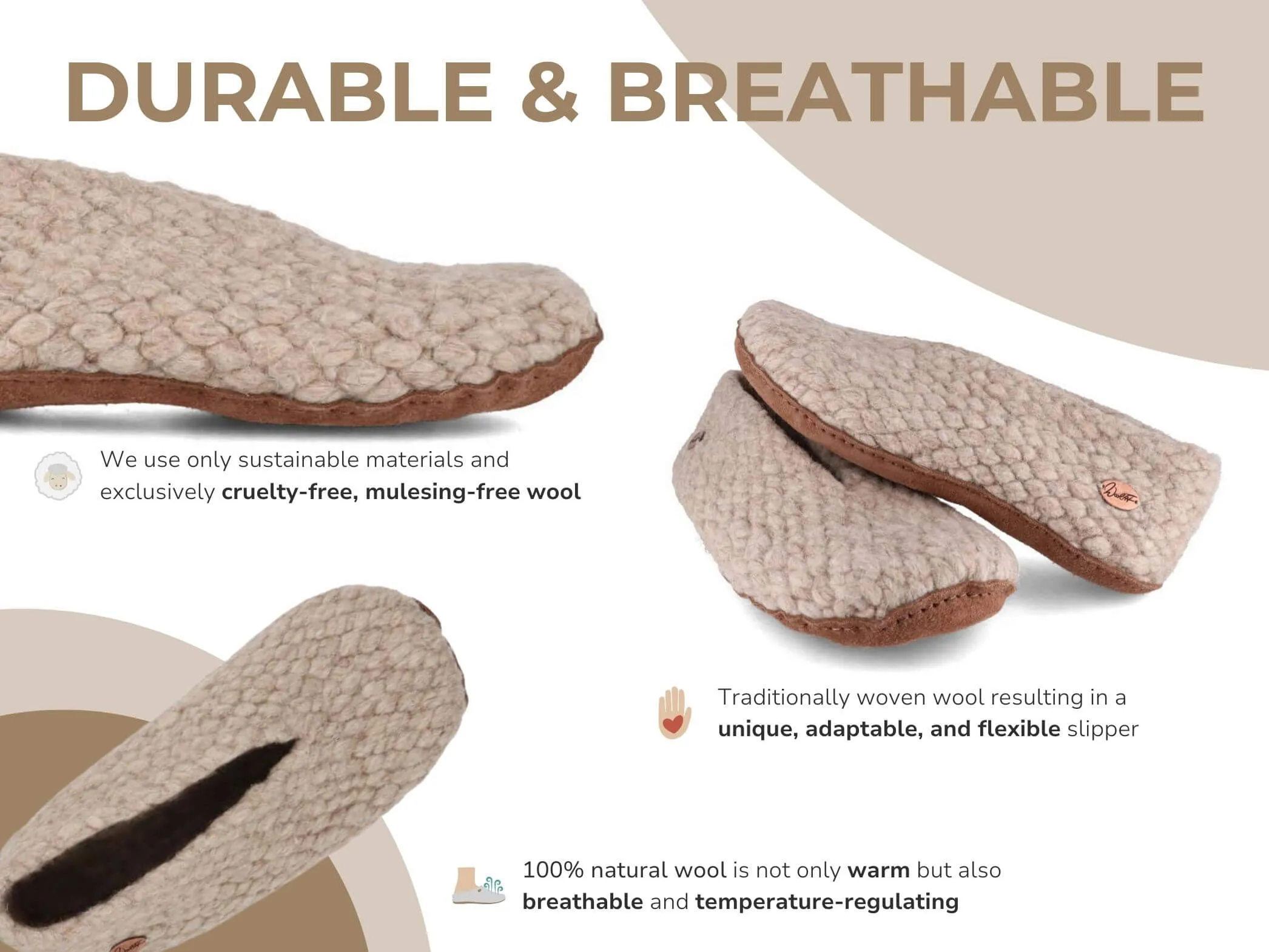 WoolFit Woolies | Woven Womens Slippers