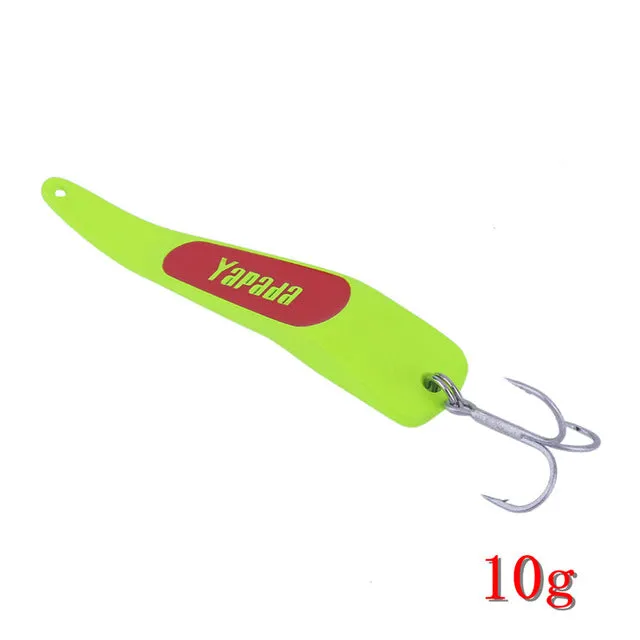 YAPADA Spoon Lure Backlight 10g 15g 20g 25g Multicolor 005 Zinc Alloy Artificial Fishing Lures with Treble Hook free shipping