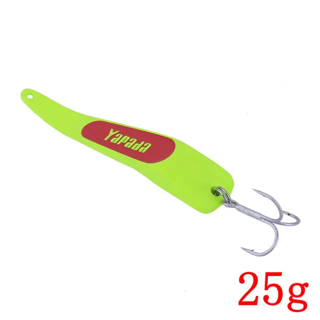 YAPADA Spoon Lure Backlight 10g 15g 20g 25g Multicolor 005 Zinc Alloy Artificial Fishing Lures with Treble Hook free shipping